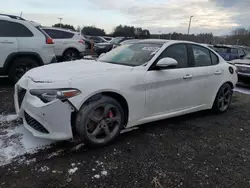 Salvage cars for sale at East Granby, CT auction: 2018 Alfa Romeo Giulia Q4