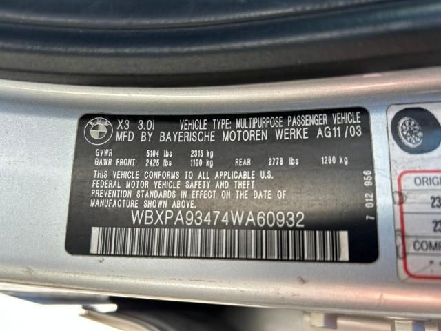 2004 BMW X3 3.0I