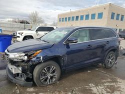 2016 Toyota Highlander XLE en venta en Littleton, CO