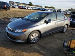 Salvage cars for sale at American Canyon, CA auction: 2012 Honda Civic LX