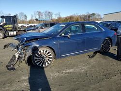 2018 Lincoln Continental Black Label en venta en Spartanburg, SC