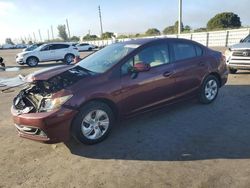 Salvage cars for sale at Miami, FL auction: 2015 Honda Civic LX