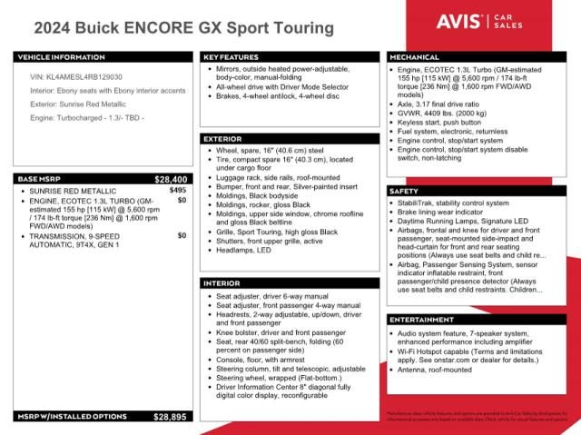 2024 Buick Encore GX Sport Touring