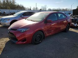 Salvage cars for sale from Copart Bowmanville, ON: 2017 Toyota Corolla L