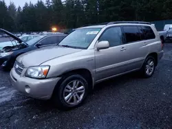 Salvage cars for sale at Graham, WA auction: 2006 Toyota Highlander Hybrid