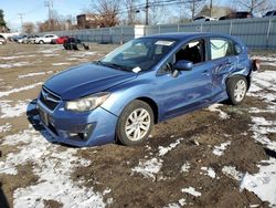 Salvage cars for sale at New Britain, CT auction: 2015 Subaru Impreza Premium