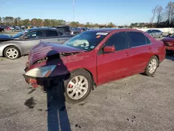 Salvage cars for sale at Dunn, NC auction: 2007 Honda Accord EX