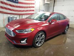 Salvage cars for sale at Lyman, ME auction: 2019 Ford Fusion Titanium