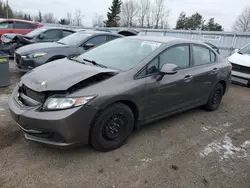 Salvage cars for sale at Bowmanville, ON auction: 2013 Honda Civic LX