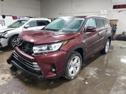 Toyota Highlander Limited salvage cars for sale: 2019 Toyota Highlander Limited