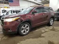 Salvage cars for sale at Ham Lake, MN auction: 2016 Toyota Highlander Limited