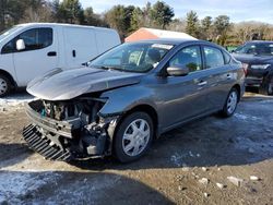 Salvage cars for sale at Mendon, MA auction: 2017 Nissan Sentra S