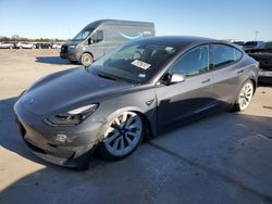 Salvage cars for sale from Copart Wilmer, TX: 2022 Tesla Model 3