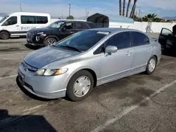 Salvage cars for sale at Van Nuys, CA auction: 2006 Honda Civic Hybrid