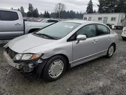 Vehiculos salvage en venta de Copart Graham, WA: 2010 Honda Civic Hybrid