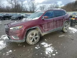 Salvage cars for sale at Ellwood City, PA auction: 2019 Jeep Cherokee Limited