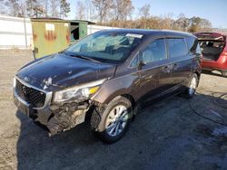 Salvage cars for sale at Spartanburg, SC auction: 2018 KIA Sedona LX