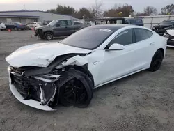 Salvage cars for sale at Sacramento, CA auction: 2016 Tesla Model S