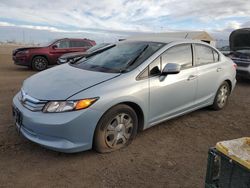 Salvage cars for sale from Copart Brighton, CO: 2012 Honda Civic Hybrid