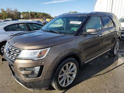 Salvage cars for sale at auction: 2016 Ford Explorer Limited