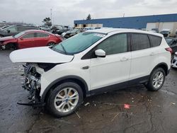 Salvage cars for sale from Copart Woodhaven, MI: 2019 Ford Escape SE