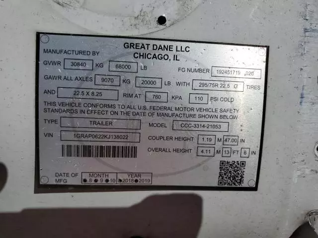 2019 Great Dane Trailer