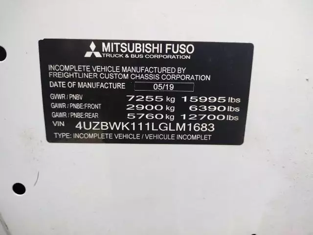 2020 Mitsubishi Fuso Truck OF America INC FE FEC7T