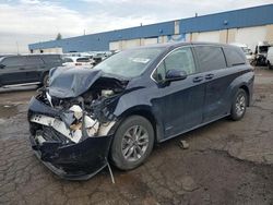 Salvage cars for sale from Copart Woodhaven, MI: 2021 Toyota Sienna LE