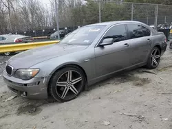 Salvage cars for sale from Copart Waldorf, MD: 2006 BMW 750 I