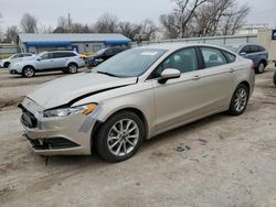 Salvage cars for sale at Wichita, KS auction: 2017 Ford Fusion SE