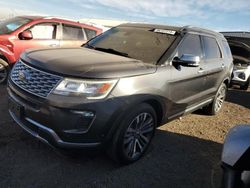 Salvage cars for sale at Brighton, CO auction: 2018 Ford Explorer Platinum