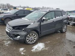 Salvage cars for sale at Duryea, PA auction: 2017 Ford Escape Titanium