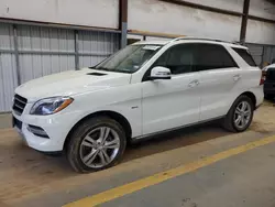 Mercedes-Benz salvage cars for sale: 2012 Mercedes-Benz ML 350 4matic