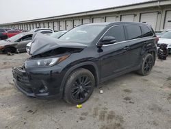 Salvage cars for sale from Copart Louisville, KY: 2019 Toyota Highlander SE