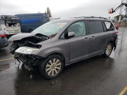 Salvage cars for sale at Hayward, CA auction: 2012 Toyota Sienna XLE