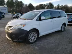 Salvage cars for sale at Mendon, MA auction: 2012 Toyota Sienna XLE