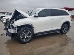 Salvage cars for sale at Grand Prairie, TX auction: 2019 Toyota Highlander LE