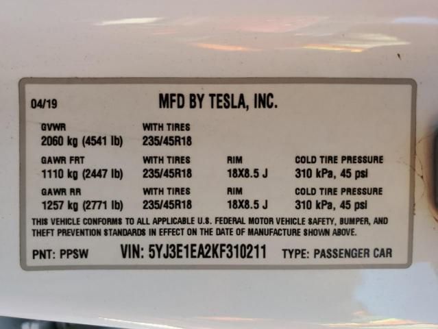 2019 Tesla Model 3