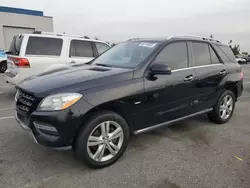 Mercedes-Benz m-Class salvage cars for sale: 2012 Mercedes-Benz ML 350 4matic