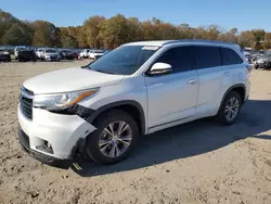 Toyota Highlander salvage cars for sale: 2015 Toyota Highlander XLE