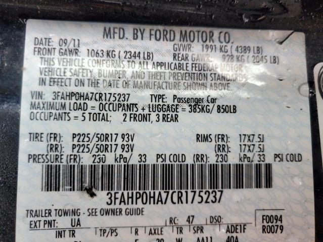 2012 Ford Fusion SE