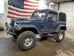 Salvage cars for sale at Lyman, ME auction: 2001 Jeep Wrangler / TJ Sport