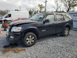 Salvage cars for sale at Riverview, FL auction: 2007 Ford Explorer XLT