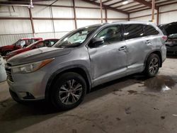 Salvage cars for sale at Pennsburg, PA auction: 2015 Toyota Highlander LE