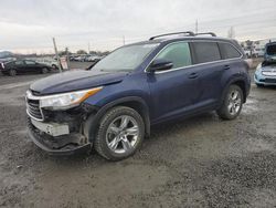 Toyota Highlander Limited salvage cars for sale: 2015 Toyota Highlander Limited