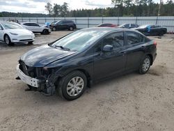 Vehiculos salvage en venta de Copart Harleyville, SC: 2012 Honda Civic LX