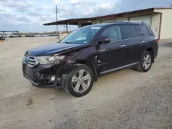 Salvage cars for sale at Temple, TX auction: 2012 Toyota Highlander Limited