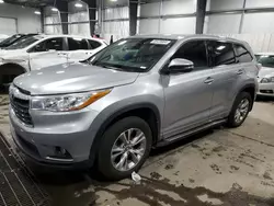 Salvage cars for sale from Copart Ham Lake, MN: 2016 Toyota Highlander LE