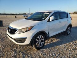 Salvage cars for sale at New Braunfels, TX auction: 2016 KIA Sportage LX