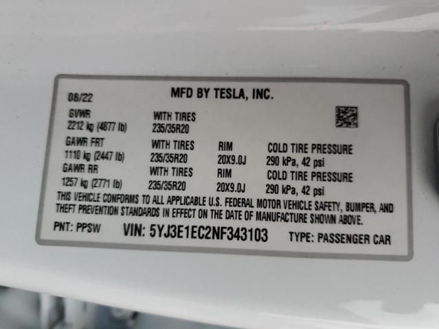 2022 Tesla Model 3